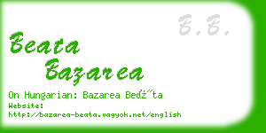 beata bazarea business card